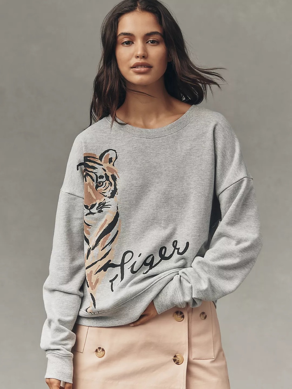 Maeve Tiger Graphic Sweatshirt